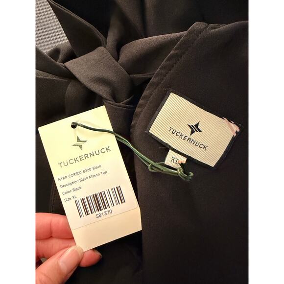 Tuckernuck Black Mason Sleeveless Blouse with Bow Detail, Size XL, NEW - Picture 7 of 10